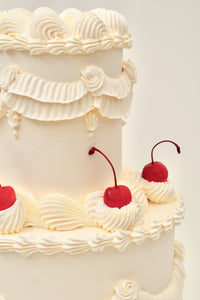 Vintage Piped Wedding Cake